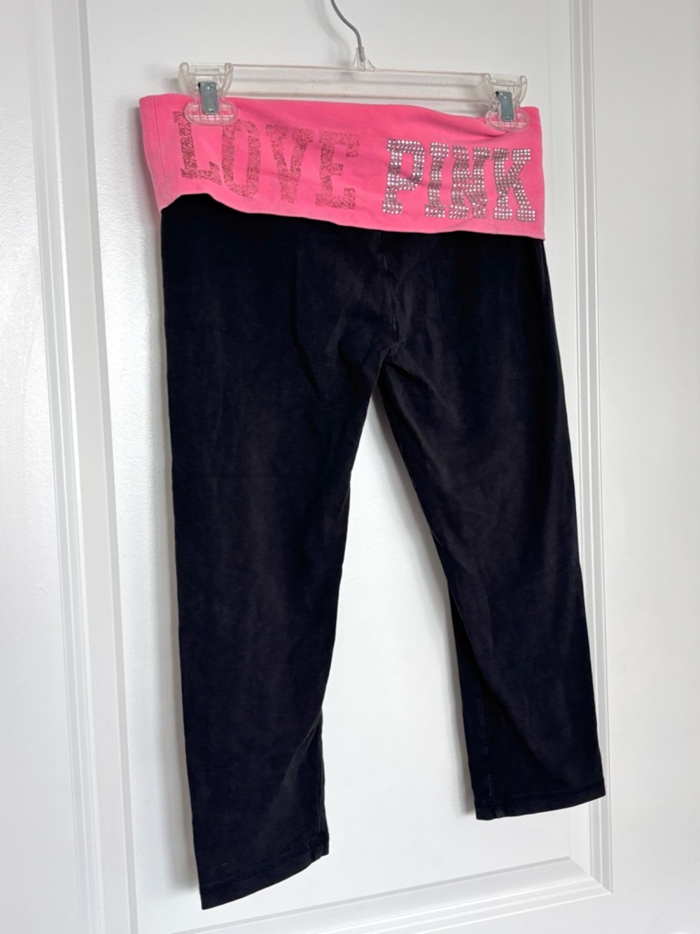 PINK Victoria’s Secret Foldover Leggings Y2K 2011 McBling Logo Lounge Pants Smal